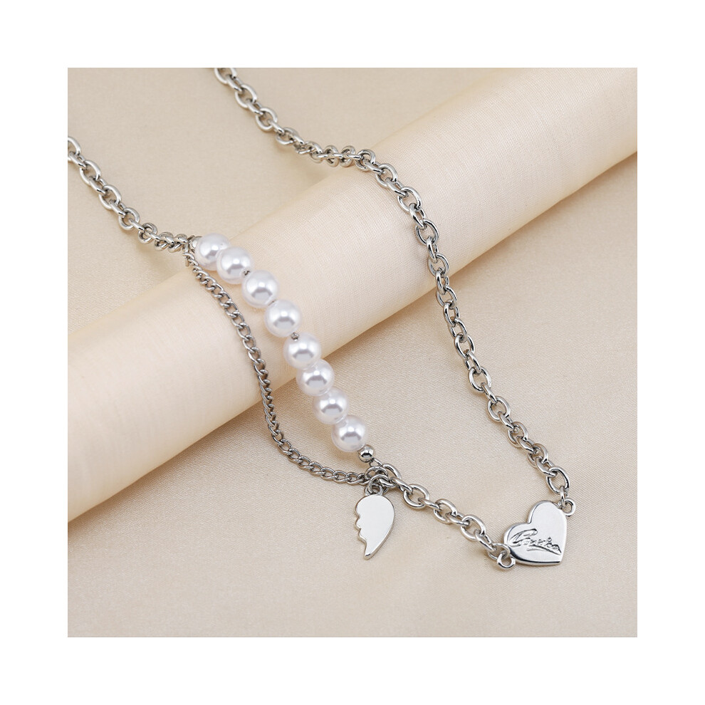 Heart Chic Pearl Titanium Steel Tassel Necklace For Fashionable Women And Men - Image 6