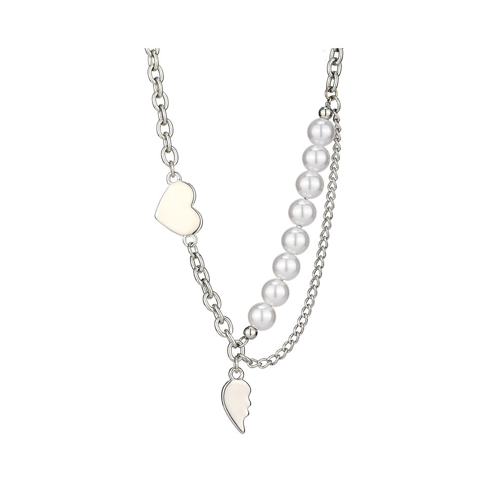Heart Chic Pearl Titanium Steel Tassel Necklace For Fashionable Women And Men - Image 7