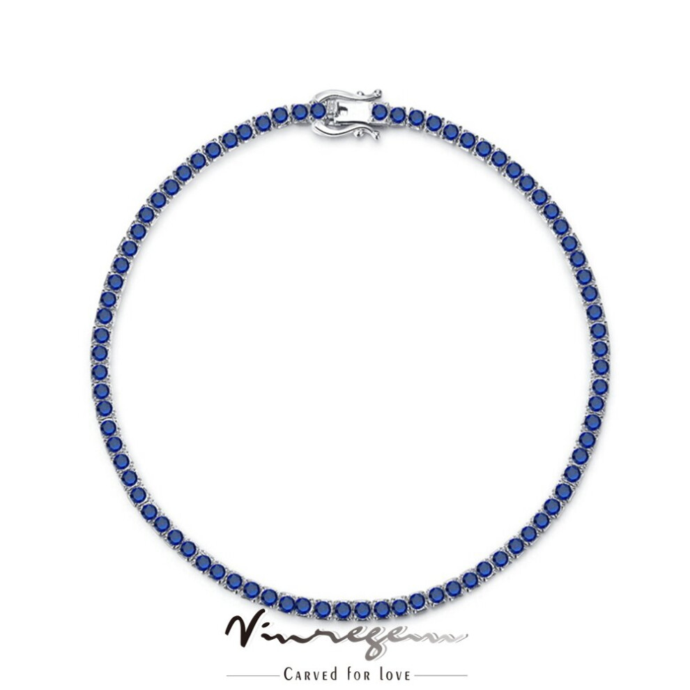 18K Sapphire Gemstones Bracelets For Women Anniversary Gift 925 Sterling Silver Fine Jewelry Drop - Image 2