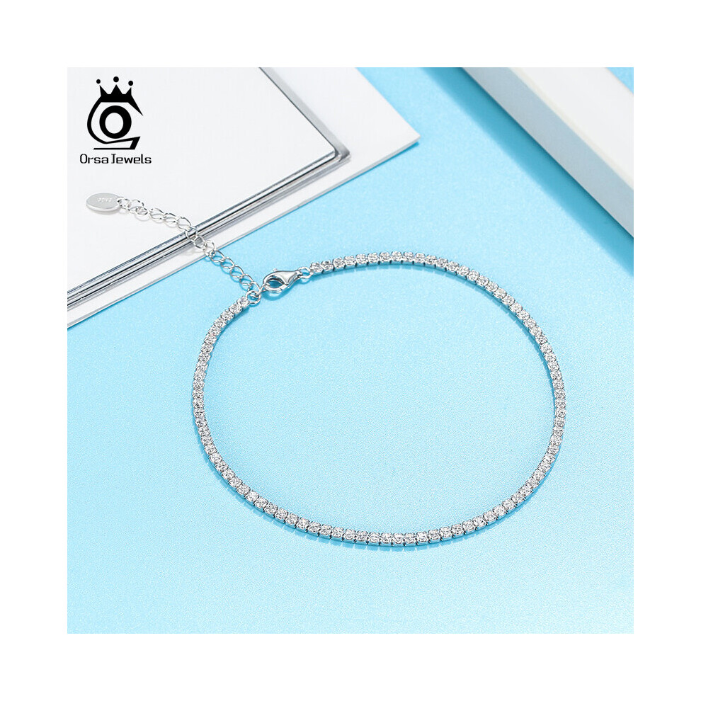 925 Sterling Silver Women Anklet AAAA Zirconia Full Paved Ankle Chain Tennis Anklet Gift for Girls SA03 - Image 5