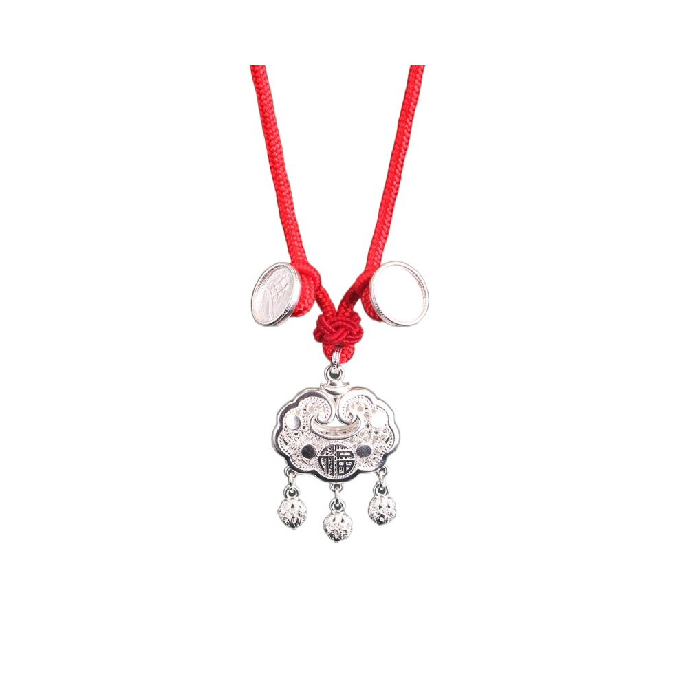999 Sterling Silver National Style Jewelry Bracelet, Anklet, Pendant - Image 2