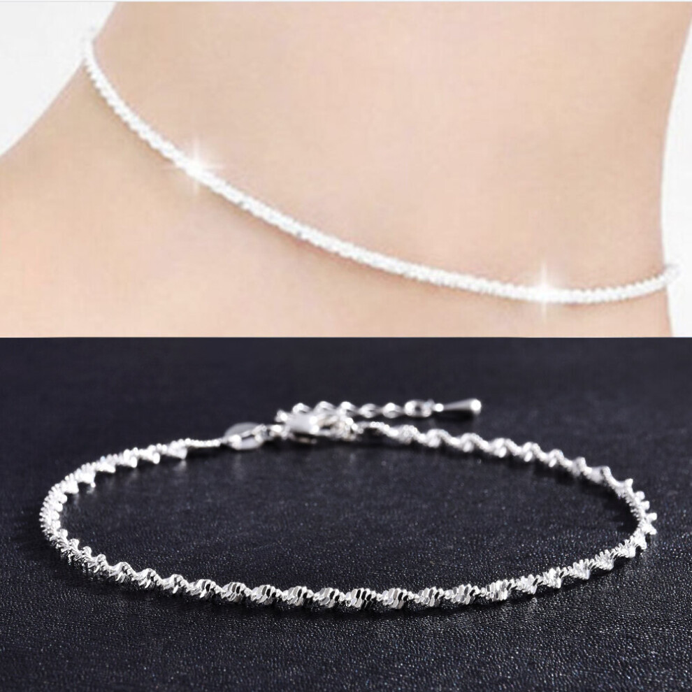 Ankle Bracelet Women Silver Anklet Foot Jewelry Chain Beach - Image 7
