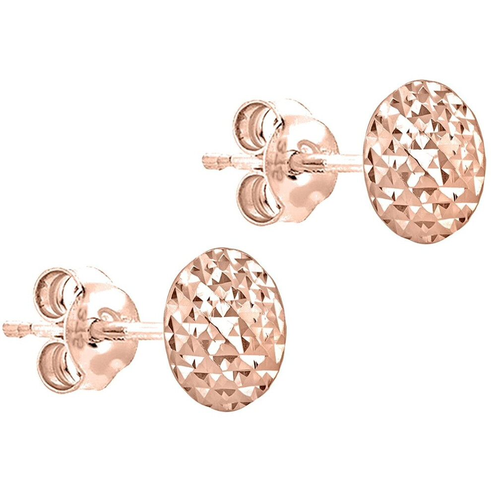 Carissima Gold 9 ct Diamond Cut Pyramid Button Stud Earrings - Image 2