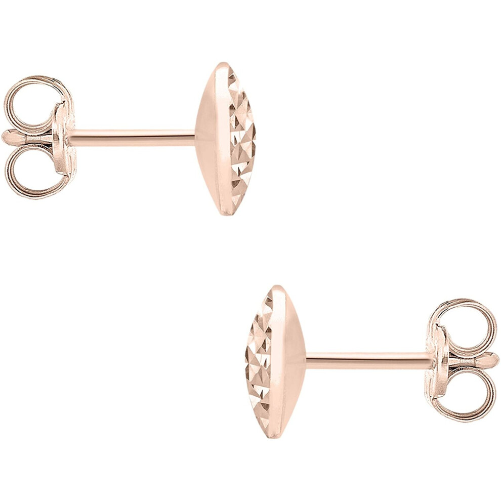 Carissima Gold 9 ct Diamond Cut Pyramid Button Stud Earrings - Image 3