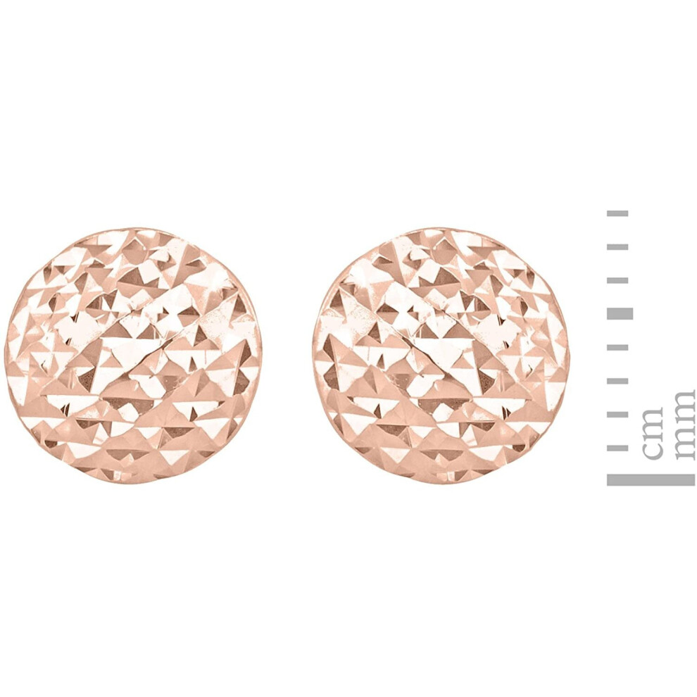 Carissima Gold 9 ct Diamond Cut Pyramid Button Stud Earrings - Image 4