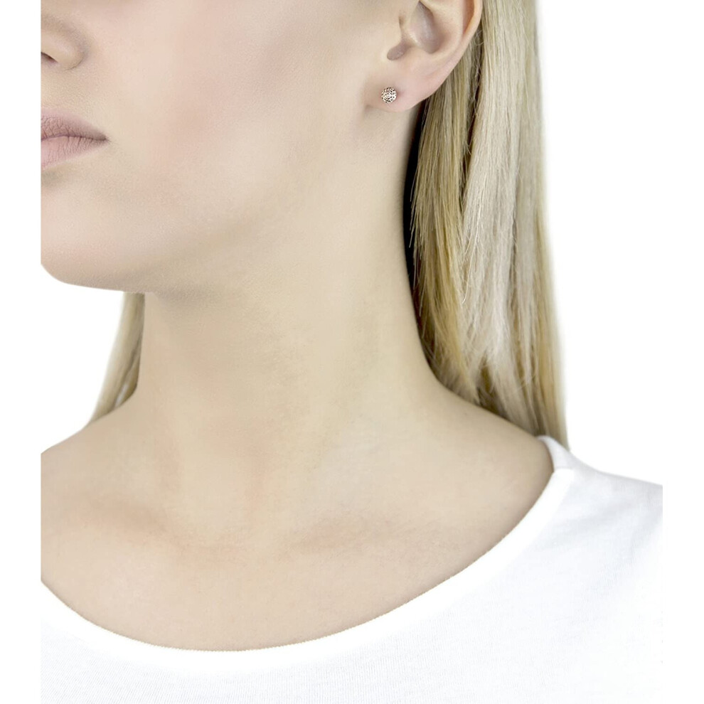 Carissima Gold 9 ct Diamond Cut Pyramid Button Stud Earrings - Image 5