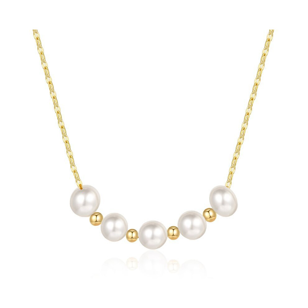 (Gold) Elegant Pearl Pendant Choker Necklace For Women Featuring Stylish Baroque Design