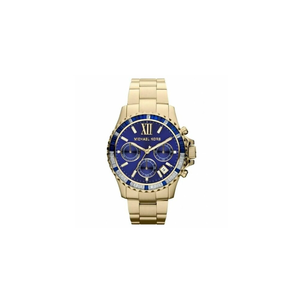 Everest Chronograph Navy Blue Dial Gold-tone Ladies Watch MK5754