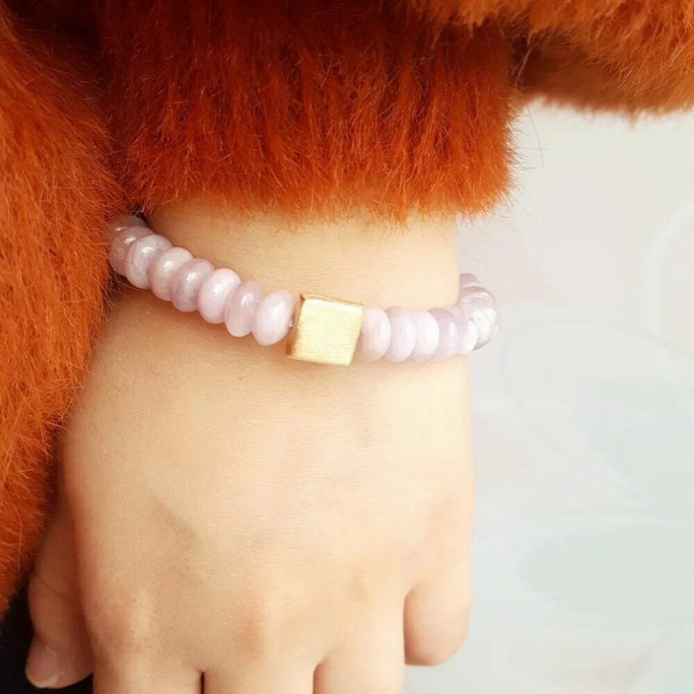 Natural Gemstone Kunzite Bracelet 925 Sterling Silver 18K Plated Bracelet Jewelry - Image 6
