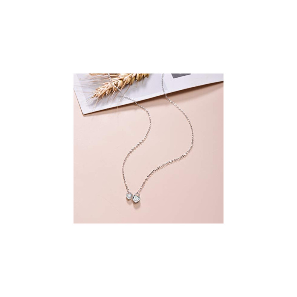 NOURISHLOV Gifts to My Girlfriend/Wife CZ Soulmate Necklace, Sterling Silver Cute I Love You Two Heart Lock Pendant for Her, Valentines Day, Anniversa - Image 3