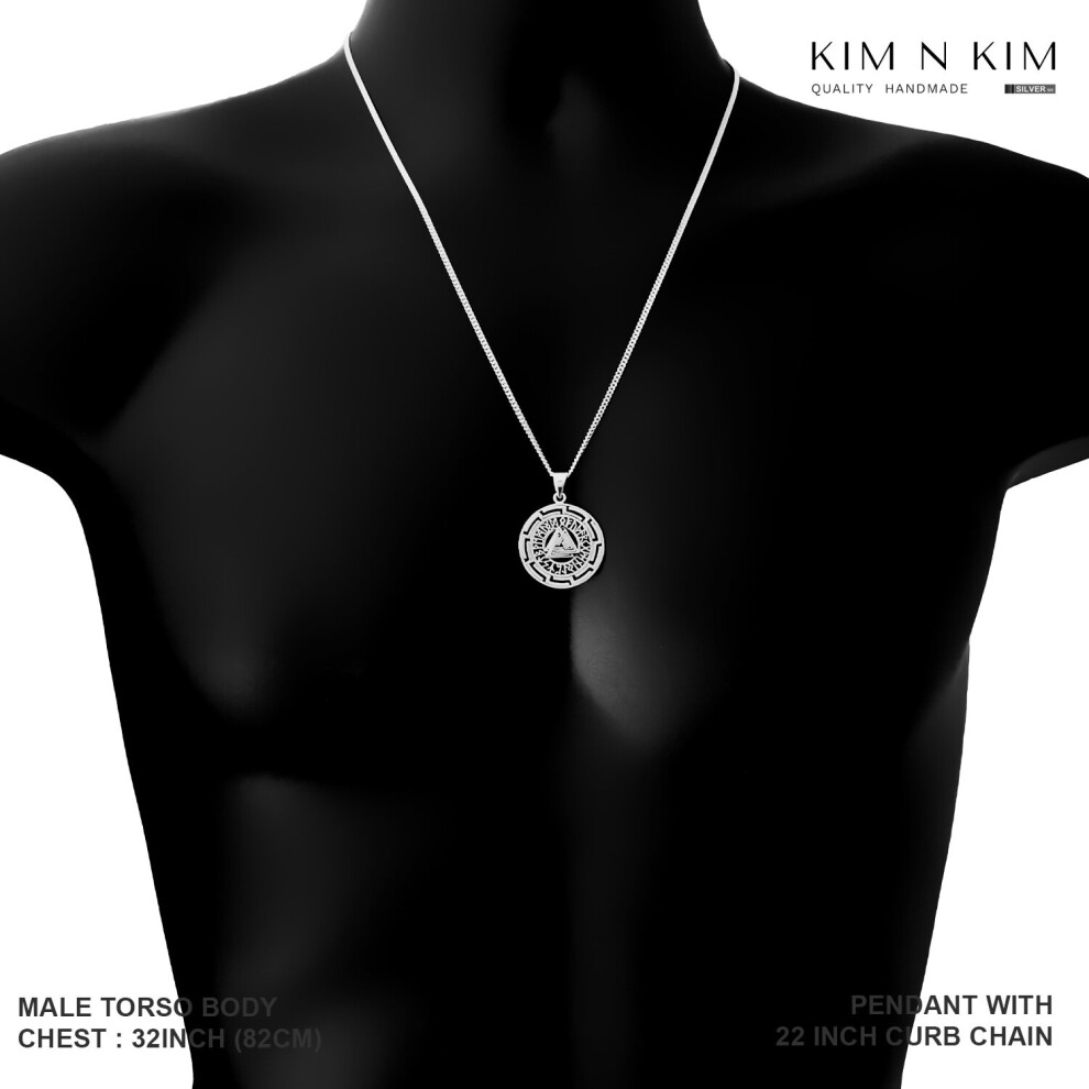 (Pendant Only, Free Engraving) Valknut Pendant Necklace Odin Norse Viking Runes Runic Futhark/Solid 925 Sterling Silver/Quality/Free Engraving - KimnKim - Image 6