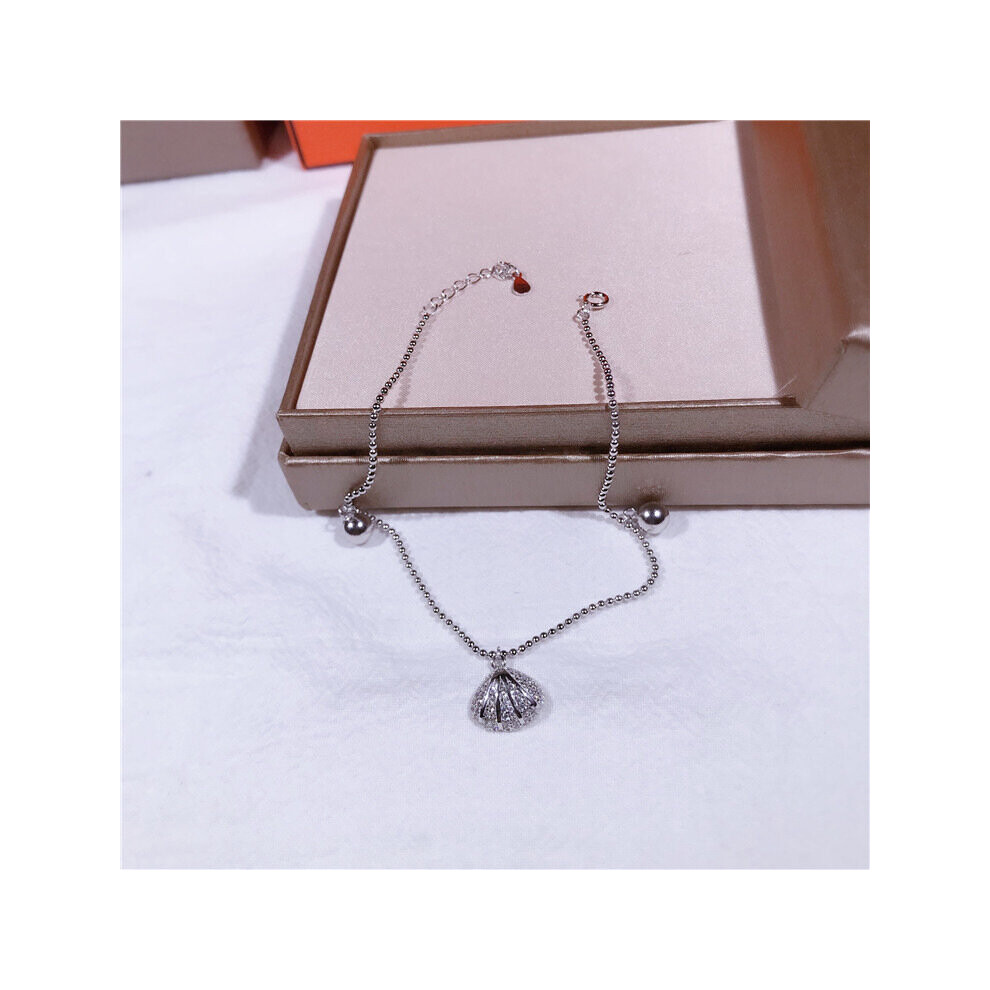 Shell Pendant Anklet Real 925 Sterling Silver Women Ankle Bracelet - Image 2