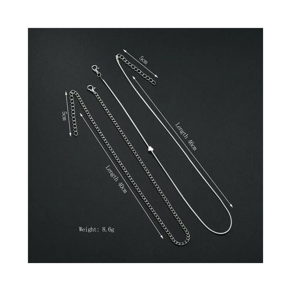 Women Heart Shape Ankle Bracelet Silver Foot Chain Anklet - Image 3